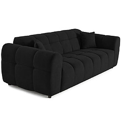 Lisa design canapé droit 3 places - noir