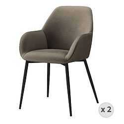 moloo GABIN - Fauteuil de table velours - Taupe clair