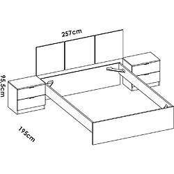 Acheter cstore Ensemble lit et tête de lit 140x190 cm - Blanc