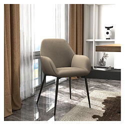 moloo GABIN - Fauteuil de table velours - Taupe clair