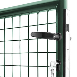 Idmarket MARKET Portillon jardin 105x150 cm acier - Vert pas cher