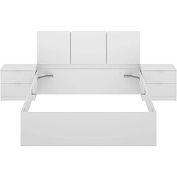 Avis cstore Ensemble structure de lit avec tête et tables de nuit 160x200 cm