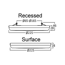 BRAYTRON Plafonnier Saillie 20W Noir