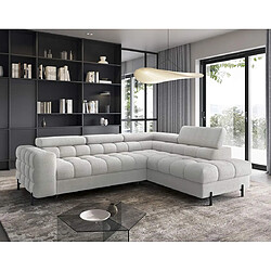 BESTMOBILIER Elisa Canapé d'angle 5 places - Gris clair