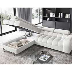 BESTMOBILIER Elisa Canapé d'angle - Blanc