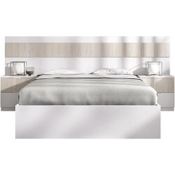 Cstore Ensemble de lit BIANCA - Blanc / Bois