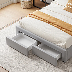 Acheter Concept Usine Lit contemporain à tiroirs - 140x190 - gris SACRAMENTO