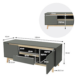 Ml-design Meuble TV scandinave - Vert pas cher