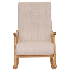 Mendler Fauteuil à bascule tissu - Beige pas cher