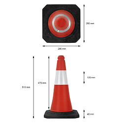 Ecd Germany 12x Cône signalisation routière rouge/blanc en PVC 51 cm bandes réfléchissantes pas cher