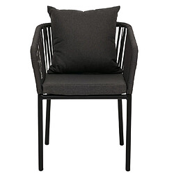 Mendler lot de 2 chaises de jardin - Gris anthracite pas cher