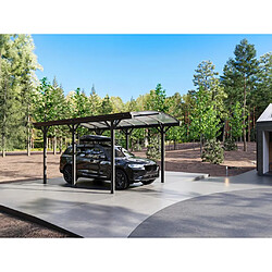 VENTE-UNIQUE Carport simple autoportant gris