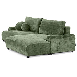 Lisa Design Nelly - canapé d'angle droit 4 places convertible avec coffre en velours texturé pas cher