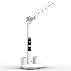 Lampe de Bureau LED avec Porte Stylo Blanc