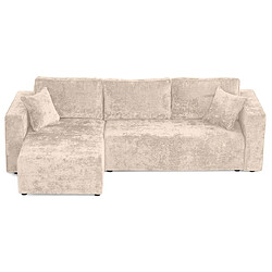 Acheter Bestmobilier Topaze - canapé d'angle réversible 4 places convertible avec coffre en velours à relief texturé