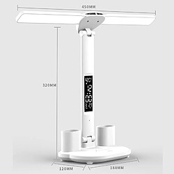Lampe de Bureau LED avec Porte Stylo Blanc