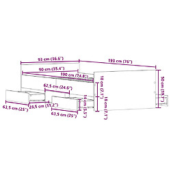 vidaXL Cadre de lit sans matelas gris béton 90x190 cm pas cher