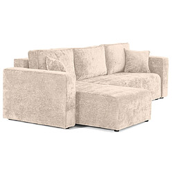 Bestmobilier Topaze - canapé d'angle réversible 4 places convertible avec coffre en velours à relief texturé pas cher