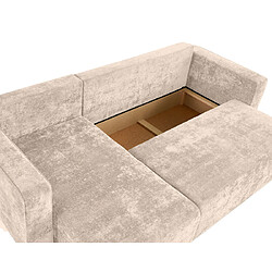 Avis Bestmobilier Topaze - canapé d'angle réversible 4 places convertible avec coffre en velours à relief texturé