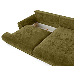 Avis Lisa Design Nelly - canapé d'angle droit 4 places convertible avec coffre en velours texturé