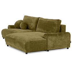 Lisa Design Nelly - canapé d'angle droit 4 places convertible avec coffre en velours texturé pas cher