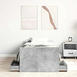 Avis vidaXL Cadre de lit sans matelas gris béton 90x190 cm