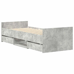 Acheter vidaXL Cadre de lit sans matelas gris béton 90x190 cm