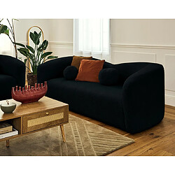 Lisa design Canapé droit Charles 3 places - Noir