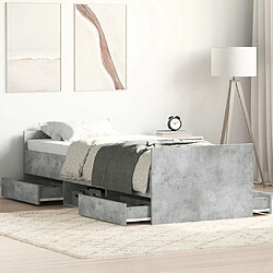vidaXL Cadre de lit sans matelas gris béton 90x190 cm 