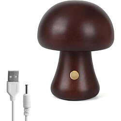 Lampe de table rechargeable - Champignon Noyer