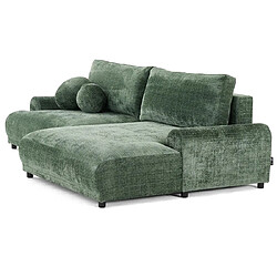 Lisa Design Nelly - canapé d'angle droit 4 places convertible avec coffre en velours texturé pas cher