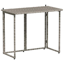 vidaXL Table de jardin pliante gris 90 x 51 x 75 cm polyrotin