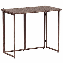vidaXL Table de jardin pliante marron 90 x 51 x 75 cm polyrotin