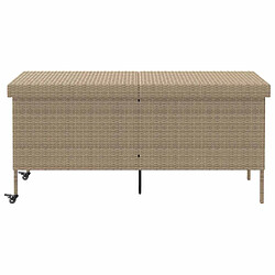 Avis vidaXL Boîte rangement jardin - Résine Tressée Beige