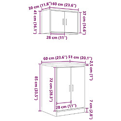 vidaXL Armoires de garage - Chêne fumé pas cher