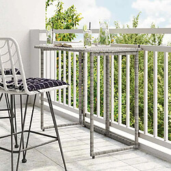 vidaXL Table de jardin pliante gris 90 x 51 x 75 cm polyrotin
