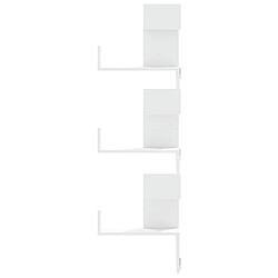 Acheter vidaXL Étagère d'angle murale blanc 45x45x147 cm bois d'ingénierie