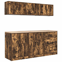 vidaXL Armoires de garage - Chêne fumé