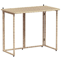 vidaXL Table de jardin pliante beige 90 x 51 x 75 cm polyrotin