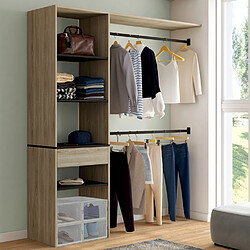 Idmarket Kit dressing MELINE 160 x 40 x 180 cm hêtre