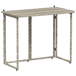 vidaXL Table de jardin pliante gris clair 90 x 51 x 75 cm polyrotin