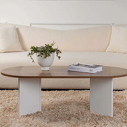 Acheter Hanah home Table basse ovale - sable noyer/blanc