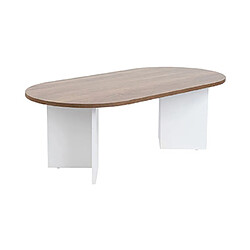 Hanah home Table basse ovale - sable noyer/blanc pas cher