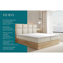 Trada SELVA Lit avec Matelas 200x200 Crème