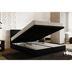 Trada Siesta Lit - 160x200 cm Velours Noir