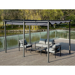 Habitat Et Jardin Pergola en métal avec toit rétractable - 3 x 6 m - Anthracite