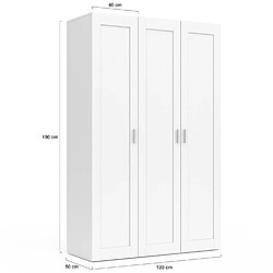 Idmarket Armoire 3 portes VITO blanc pas cher