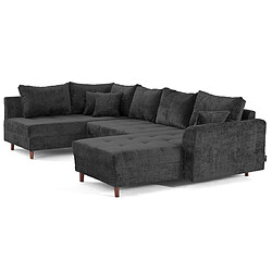 Lisa design Rune canapé panoramique - Anthracite pas cher