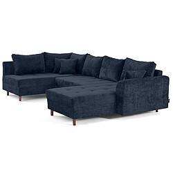 Lisa design Rune canapé panoramique - Bleu pas cher