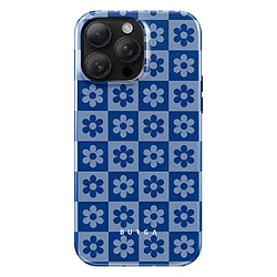 Burga Coque Antichoc en Silicone pour iPhone 14 Pro Design Bloom Boom Bleu